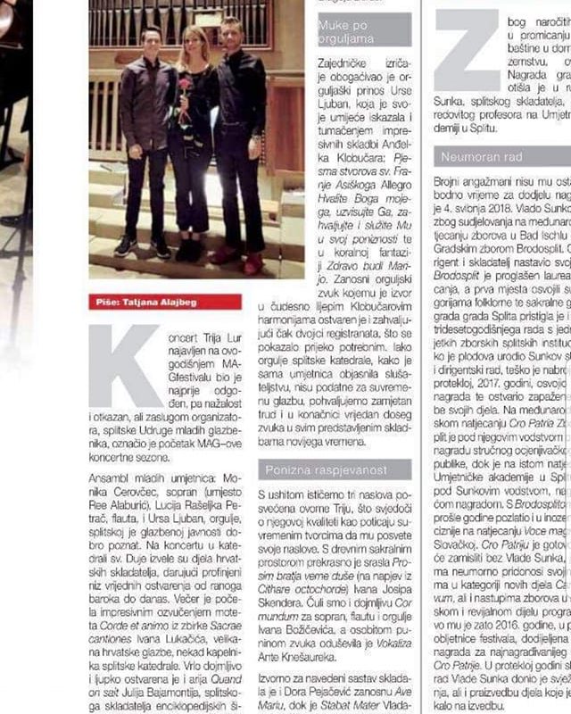 Cantus časopis članak o Luru